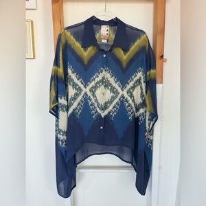 Da-Nang Blue Silk Sheer Tunic